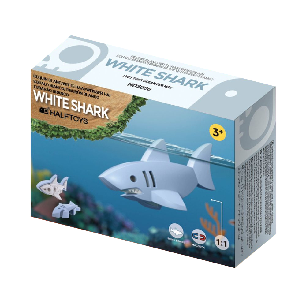 Фигурка магнитная "Белая акула" HALFTOYS OCEAN HOS006 HALFTOYS  HOS006 - фото 1