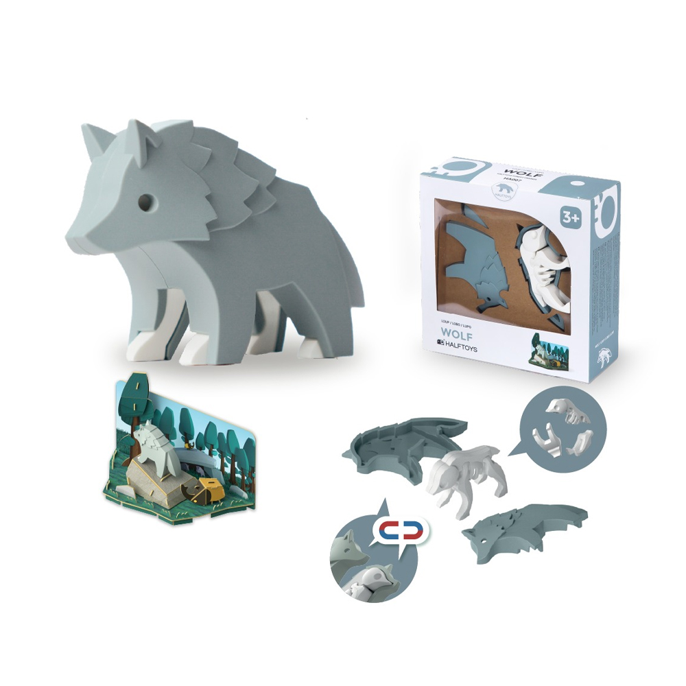 Фигурка магнитная "Волк" HALFTOYS ANIMAL HAS007  HALFTOYS  HAS007 - фото 2