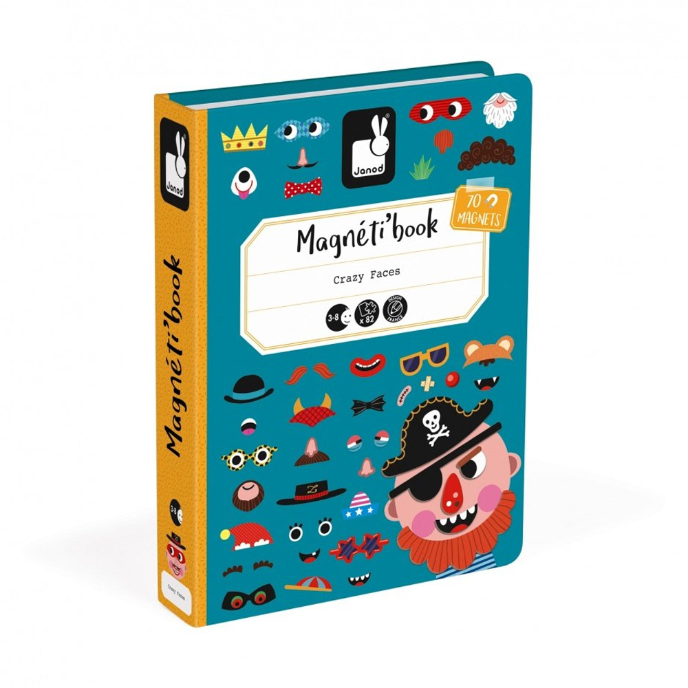 Книга-игра магнитная Смешные мальчишки  J02716 Janod J02716 - фото 1